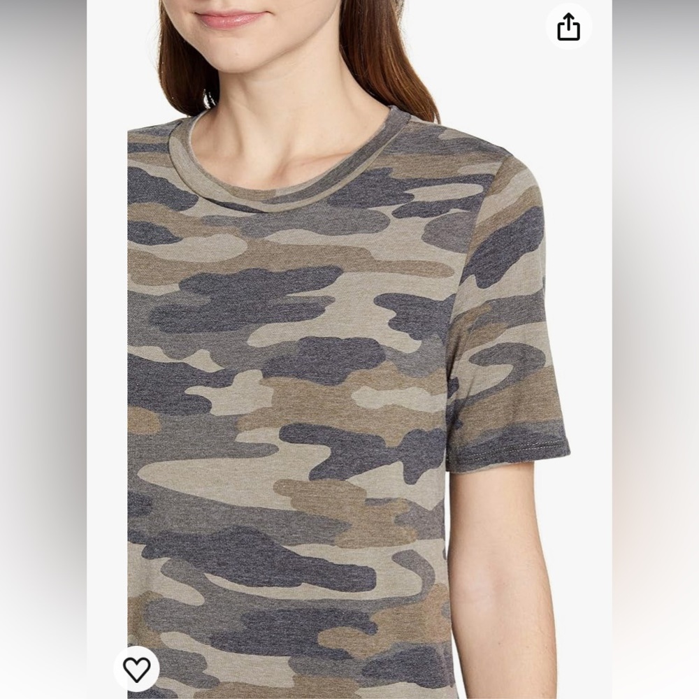 Lucky Brand Women's Short Sleeve Crew Neck Camo Summer Tee Shirt Dress - Picture 6 of 14